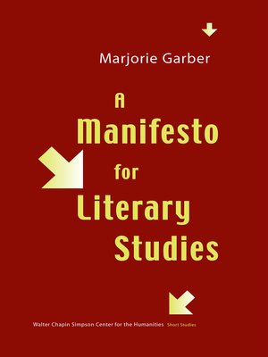cover image of A Manifesto for Literary Studies